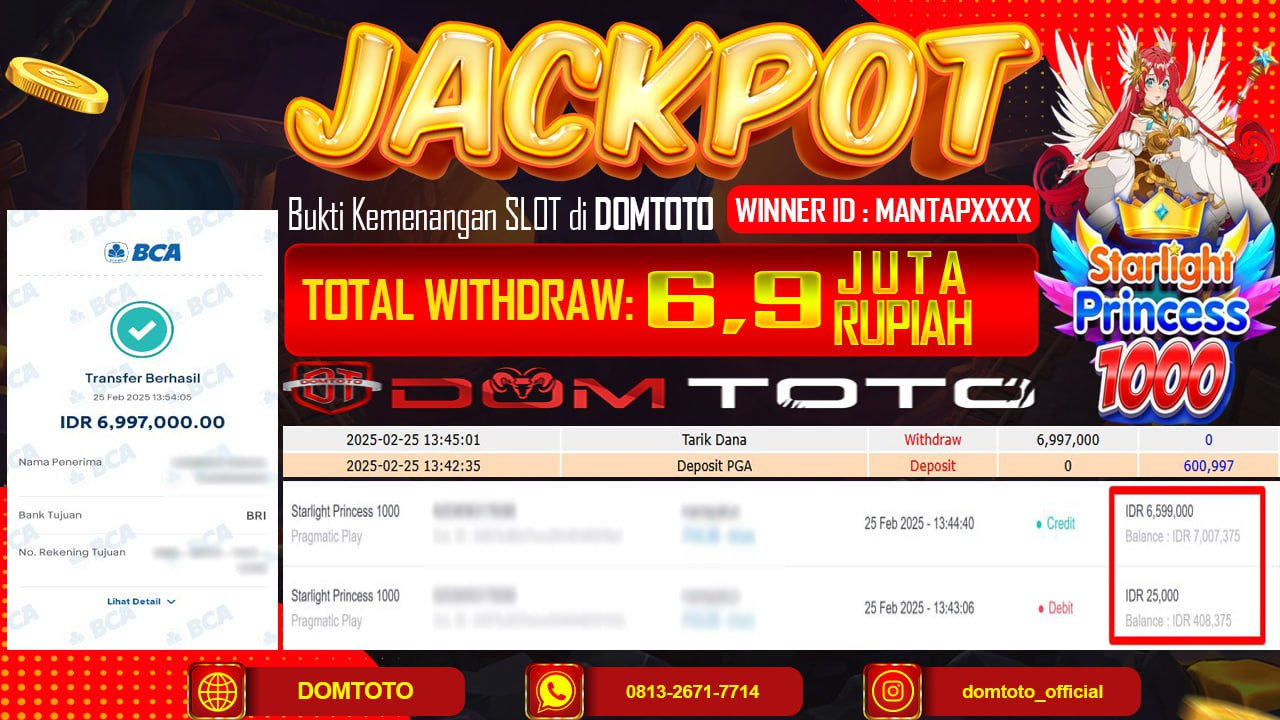JACKPOT SLOT STARLIGHT PRINCESS 1000 25 FEBRUARI 2025